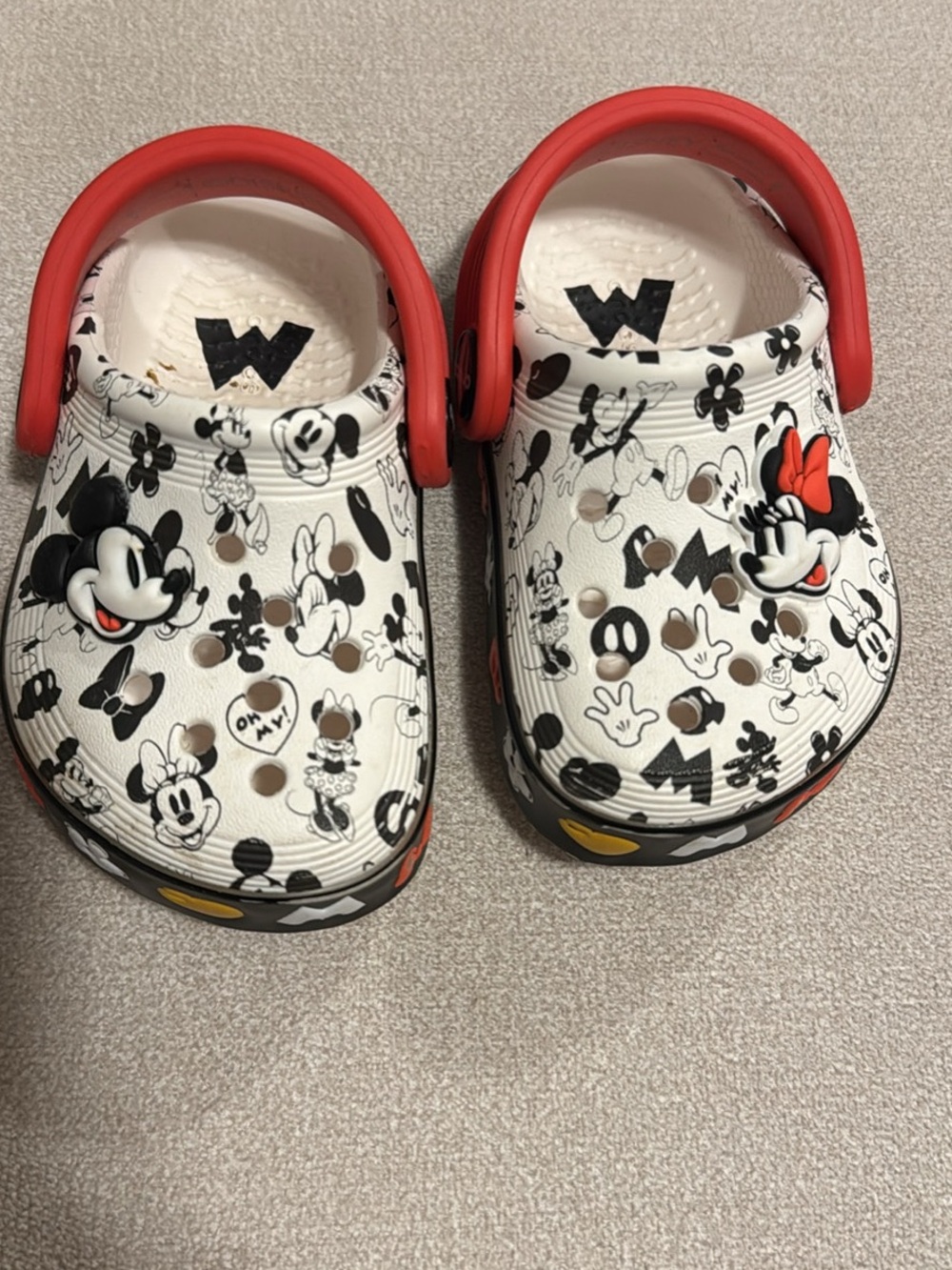 CROCS Kids' Disney Mickey & Minnie Clog - White with Red Accents